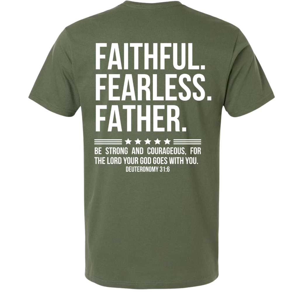 Faithful Father Tee - Military Green Back