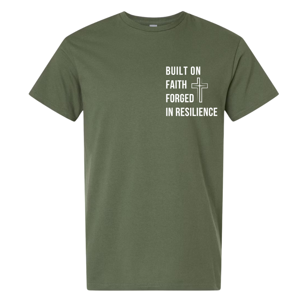 Faithful Father Tee - Military Green Front
