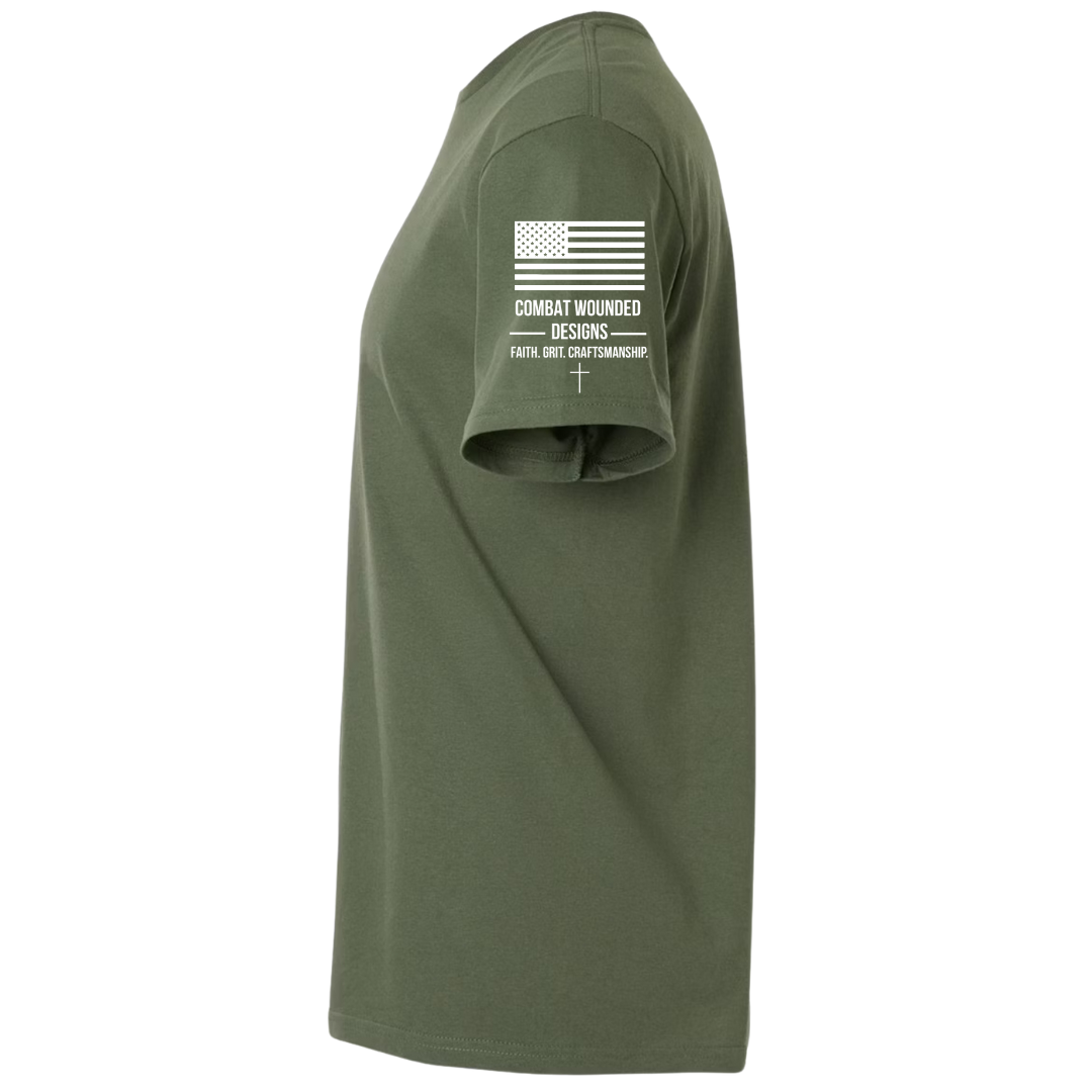 Faithful Father Tee - Military Green Side